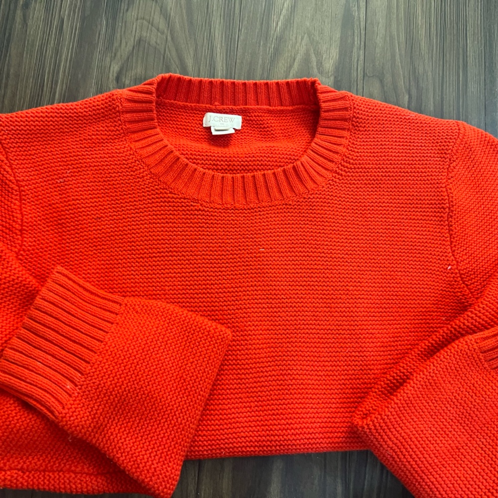 J. Crew Bright Red Crewneck Sweater